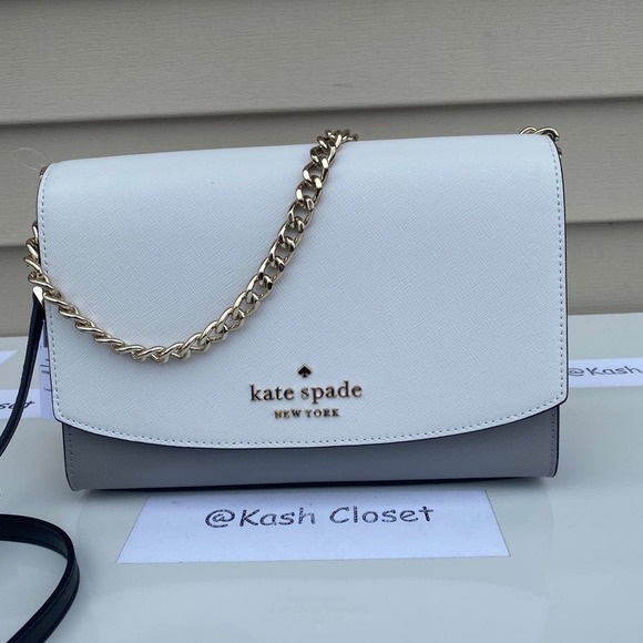 Kate Spade Carson Crossbody Purse Convertible Shoulder Bag Nimbus Grey - Picture 6 of 12